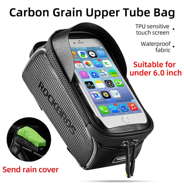 ROCKBROS Bicycle Phone Case Waterproof Front Tube Frame Bag