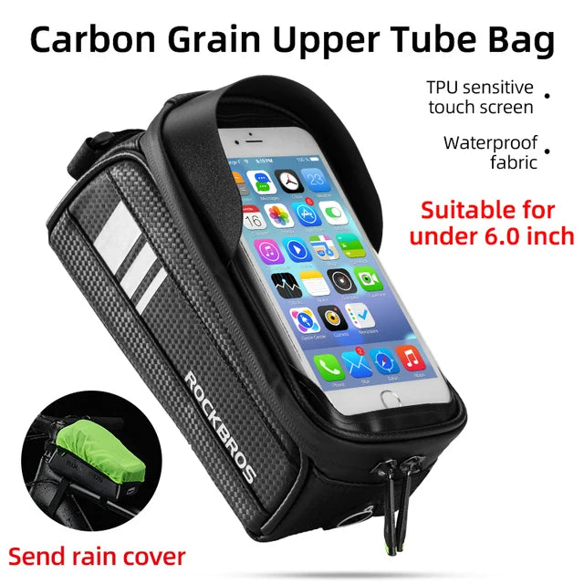 ROCKBROS Front Bike Bag With Touch Screen Phone Case Waterproof