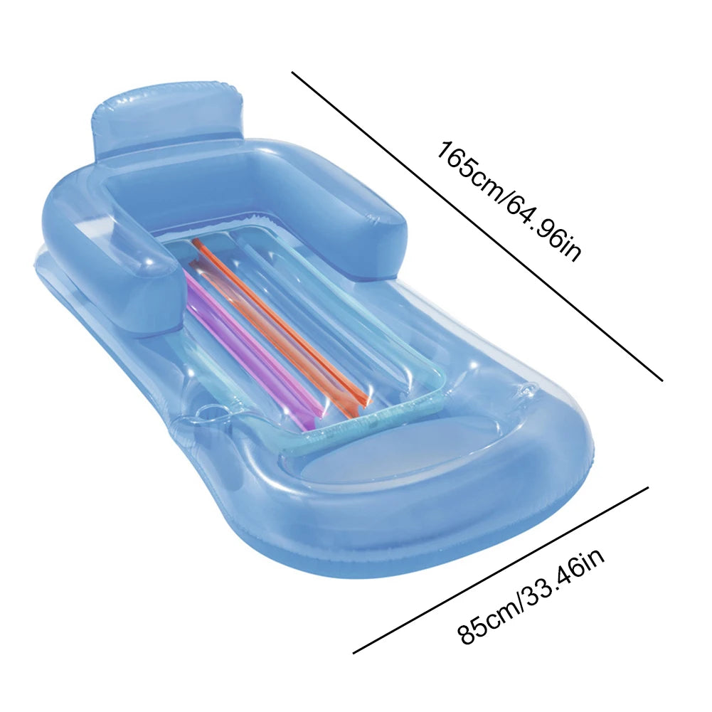 JOCESTYLE Inflatable Water Lounger Chair Floating Pool Seat With BackrestIntegrated