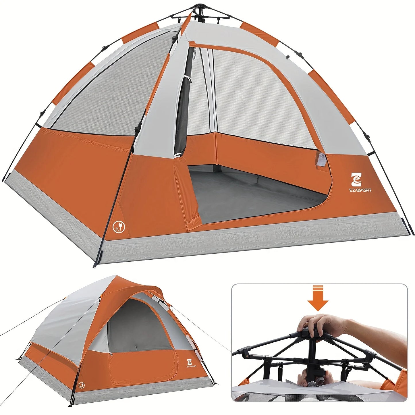 Unp 4 Person Pop Up Tent With Fly Waterproof Windproof