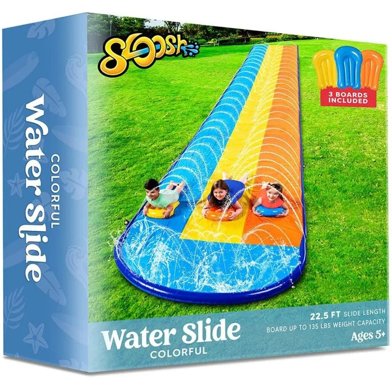 Joyfy Lawn Triple Water Slide With Built In Sprinkler