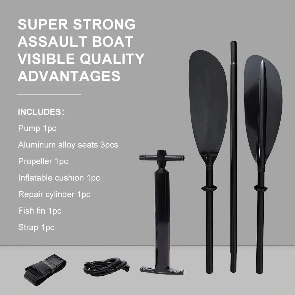 Ikuby 2 Person Inflatable Fishing Kayak PVC Boat For Anglers