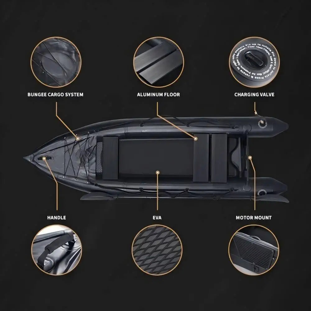 Ikuby 2 Person Inflatable Fishing Kayak PVC Boat For Anglers