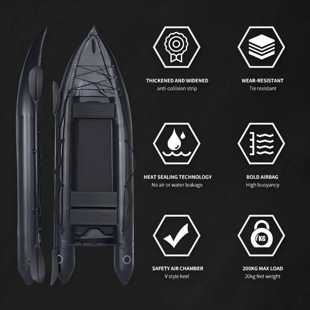 Ikuby 2 Person Inflatable Fishing Kayak PVC Boat For Anglers