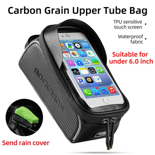ROCKBROS Bicycle Phone Case Waterproof Front Tube Frame Bag