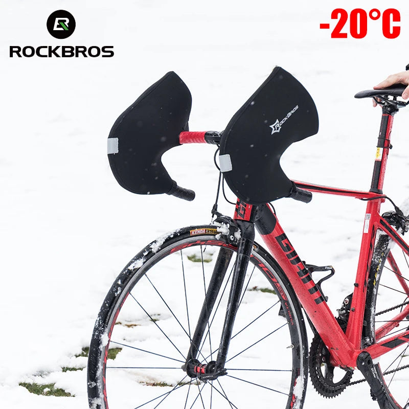 RockBros Winter Cycling Bar Gloves Windproof Keep Warm Mitts