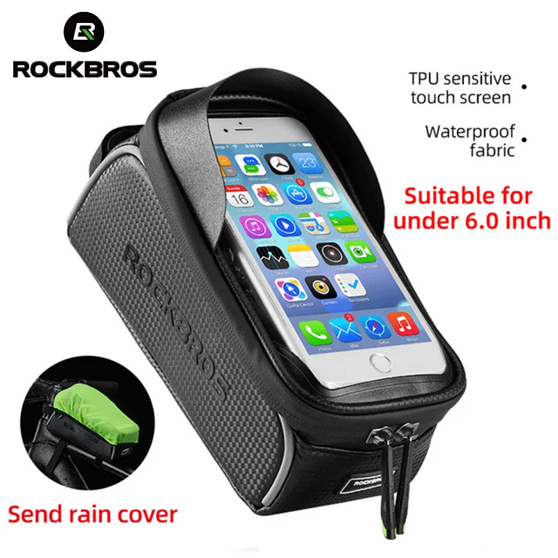 ROCKBROS Front Bike Bag With Touch Screen Phone Case Waterproof