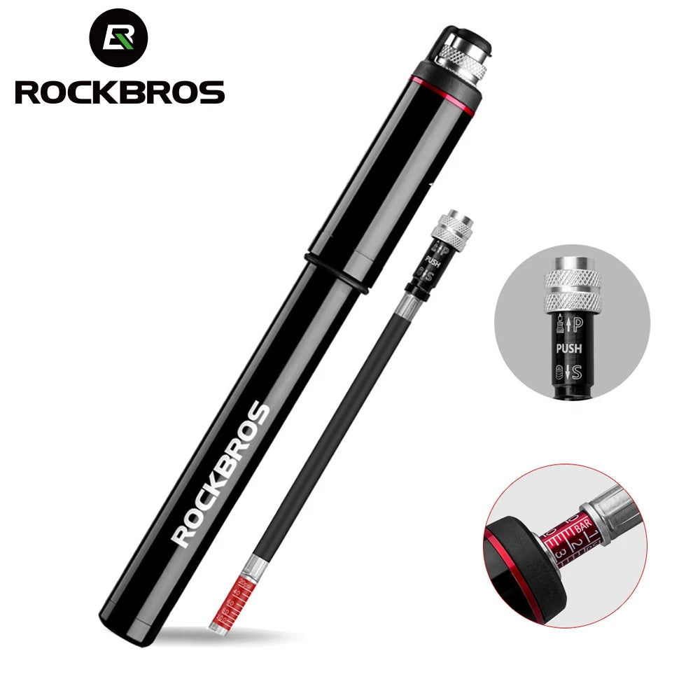 Rockbros 150 PSI Portable Bike Pump Presta Schrader Aluminum
