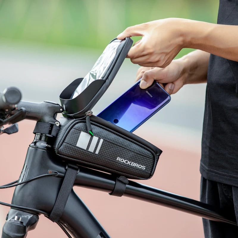 ROCKBROS Front Bike Bag With Touch Screen Phone Case Waterproof