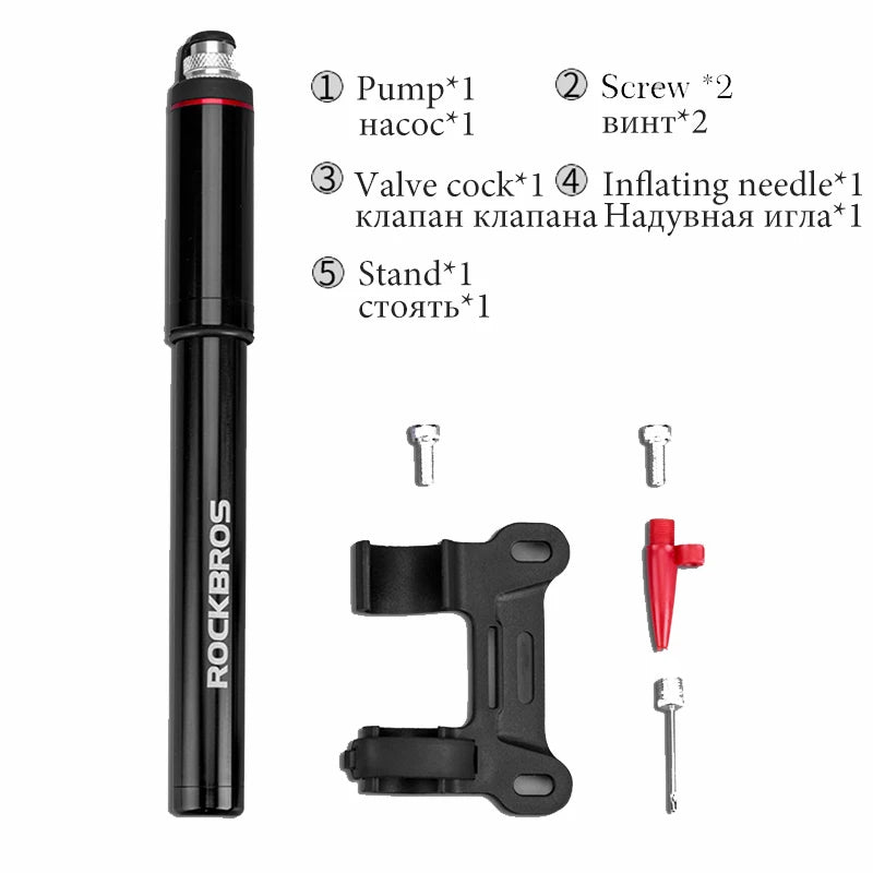 Rockbros 150 PSI Portable Bike Pump Presta Schrader Aluminum