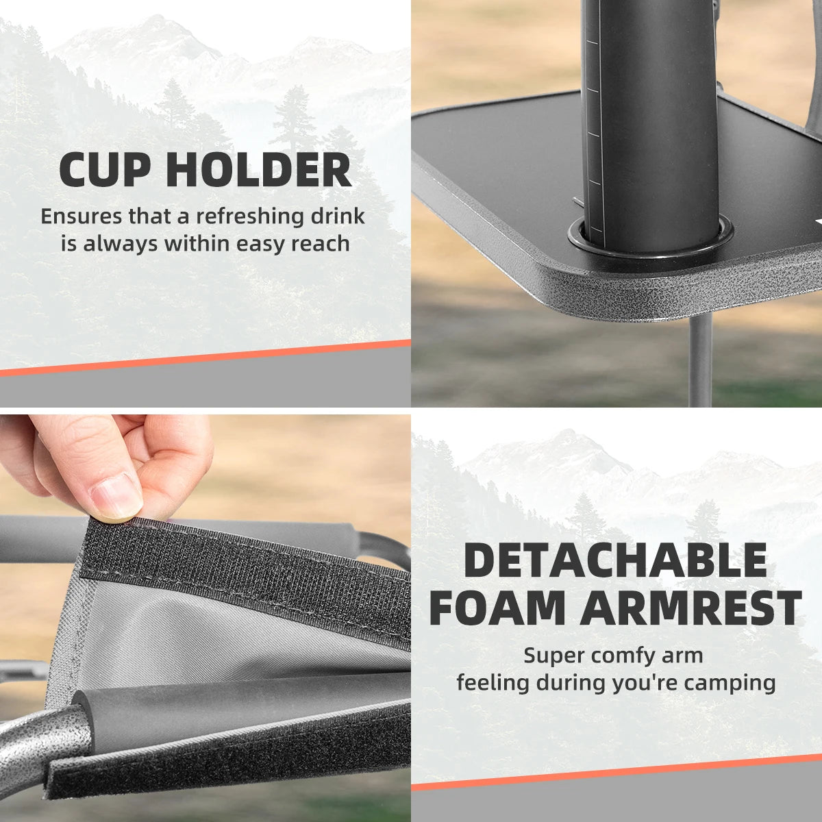 Tisetrail Director Camping Chair With Cooler Bag Foldable Side Tray