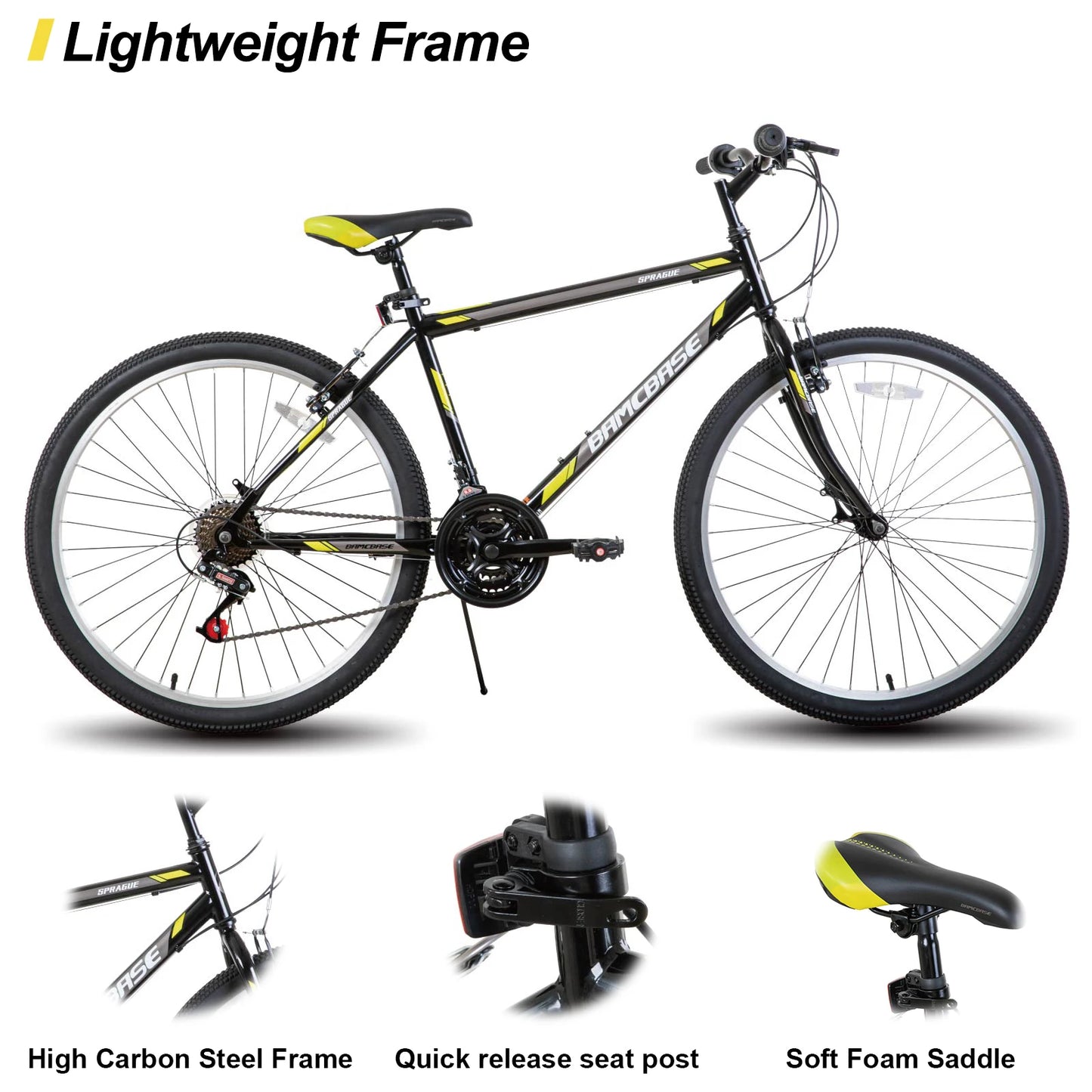 Joystar Mountain Bike For Adults 21 Speeds Steel Frame