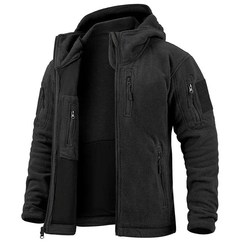 Men Hunting Fleece Jacket Full Zip Tactical Outdoor Warm