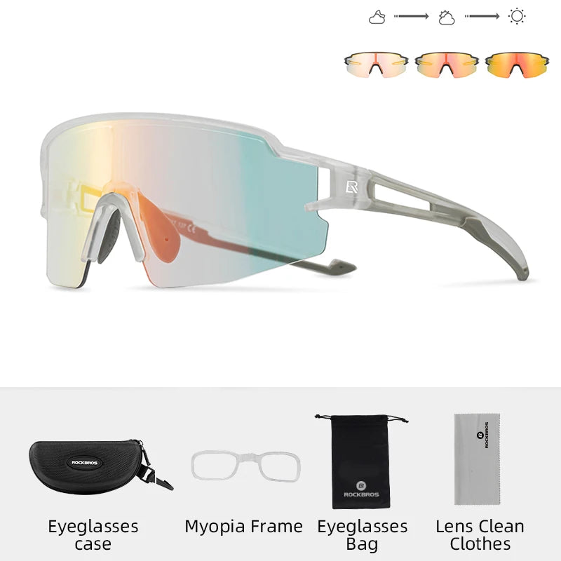 Rockbros Cycling Glasses Photochromic UV400 Sunglasses MTB