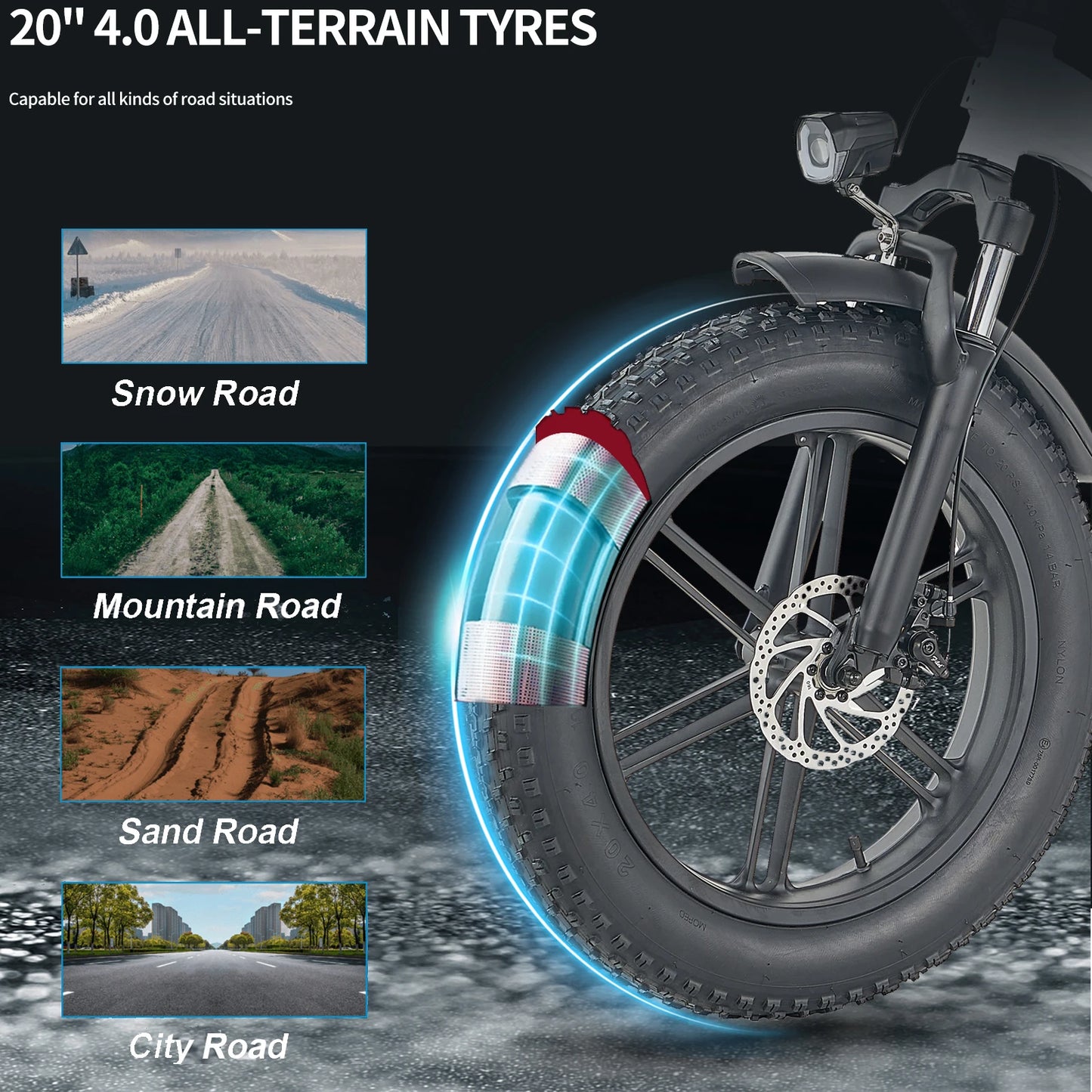 Kickwey L20 Folding Electric Bike 1000W 48V Removable Battery