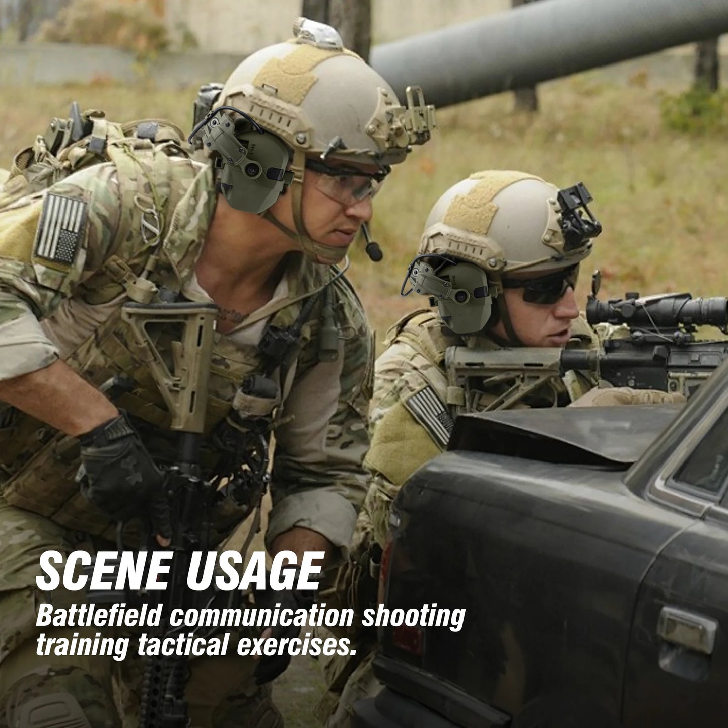 Arm Next Helmet Mounted Earmuffs EngineeredFor Shooting Electronic Hearing ProtectionPlus