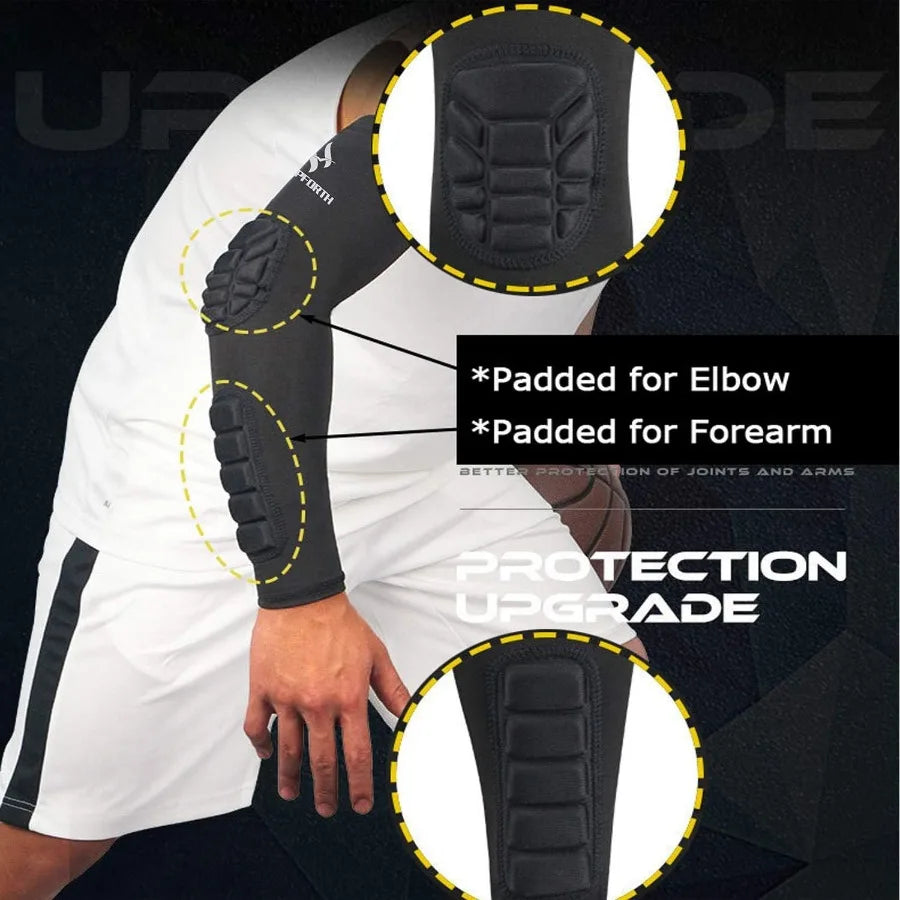 Hign-concerned 2 Pack Padded Elbow Forearm Sleeves Compression