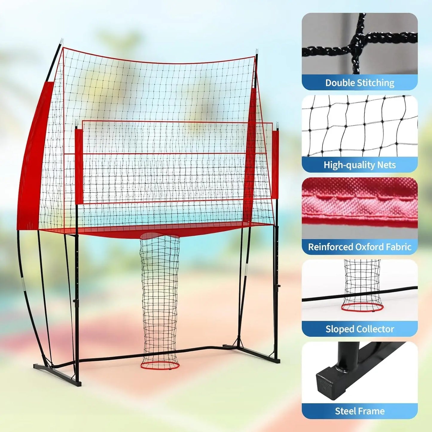 HiMISS Volleyball Practice Net Height Adjustable Portable Carry Bag
