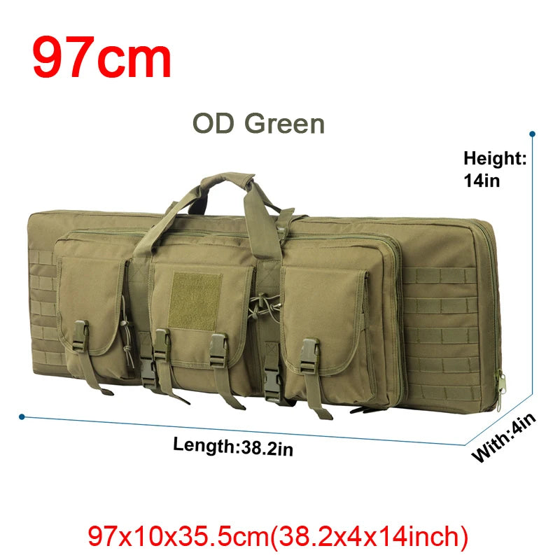 LQARMY Tactical Double Rifle Case Molle Rifle Bag Sniper Airsoft Gun Backpack Hunting