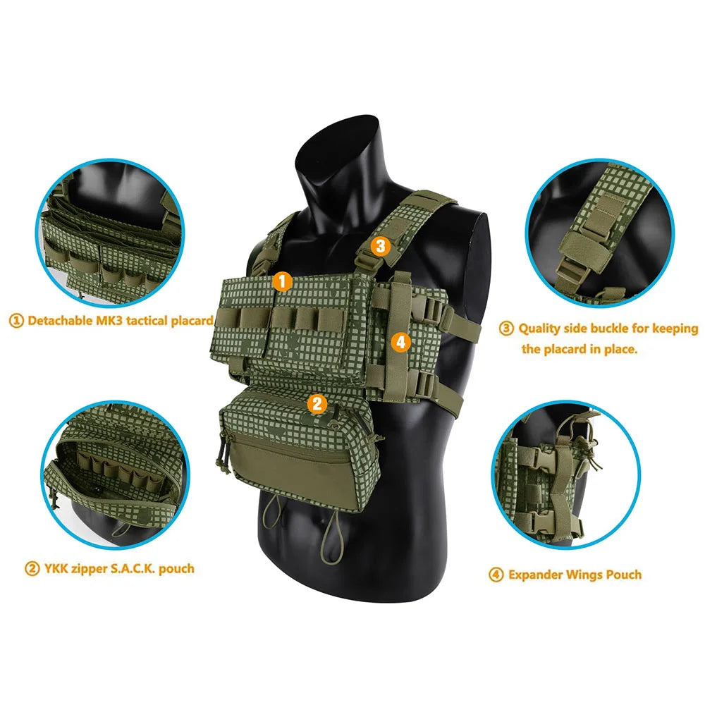KRYDEX MK3 MK4 Micro Fight Chest Rig Modular Carrier Vest