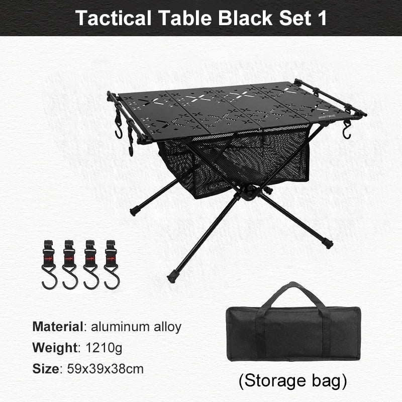 WESTTUNE Folding Camping Table Aluminum Lightweight Portable With Mesh Storage