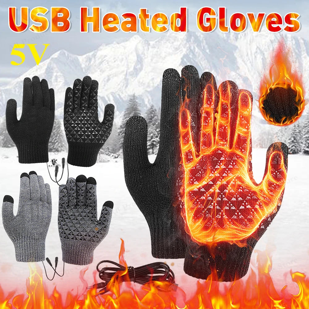 APWIKOGERCN USB Heated Gloves Touch Screen for Outdoors
