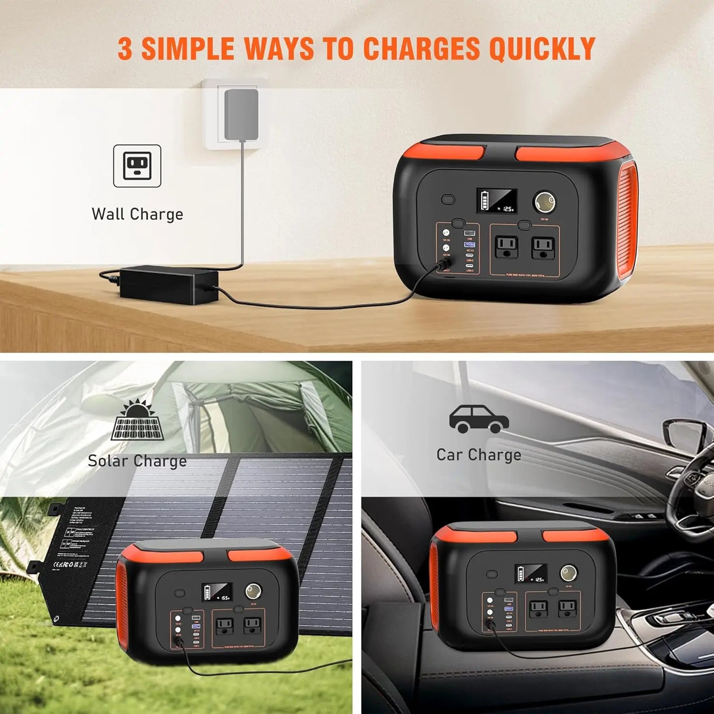 SinKeu Portable Power Station Solar Generator With AC Outlets