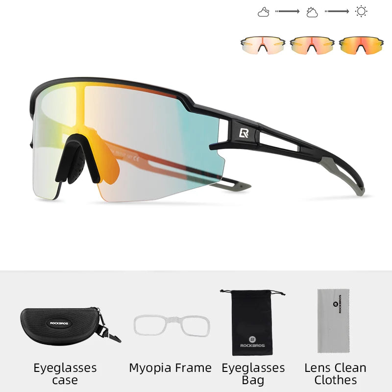 Rockbros Cycling Glasses Photochromic UV400 Sunglasses MTB