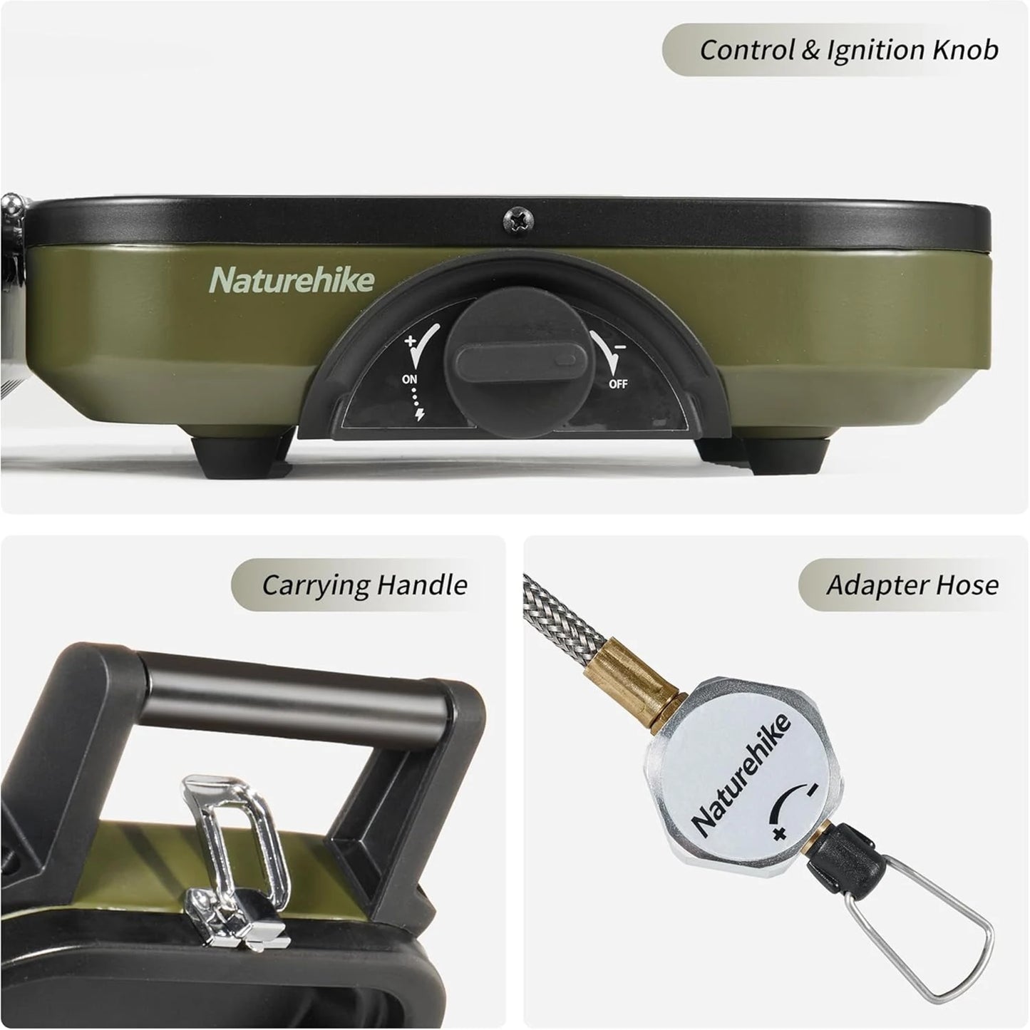 Naturehike Folding Gas Stove Isobutane Portable Camping 16000 BTU Burners