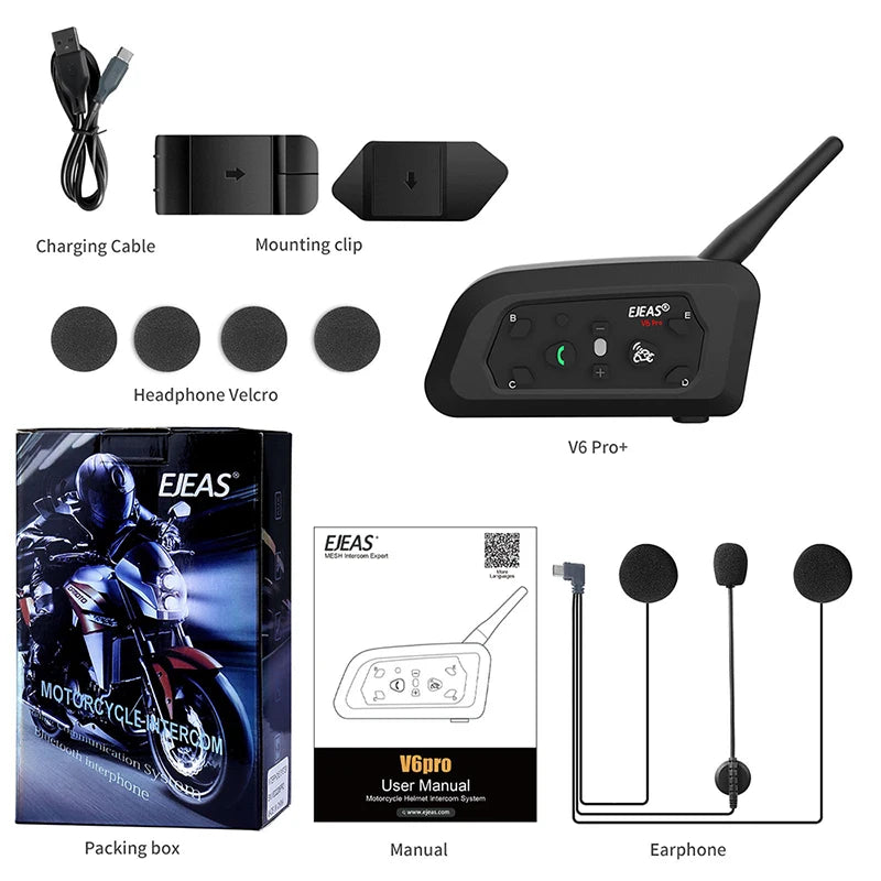 EJEAS V6PRO Plus Official Oversea Store 6 Riders Intercom