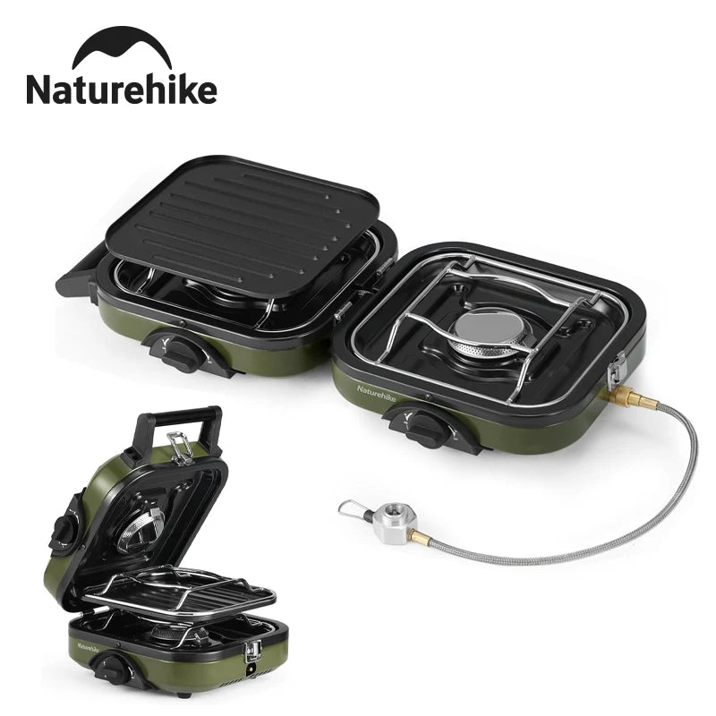 Naturehike Folding Gas Stove Isobutane Portable Camping 16000 BTU Burners