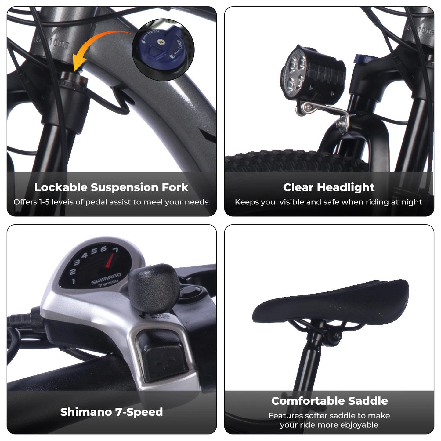 Electric Mountain Bike 500W Brushless Motor 23MPH All Terrain