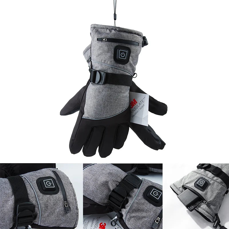Heated Electric Thermal Warmer Gloves for Outdoor Activities