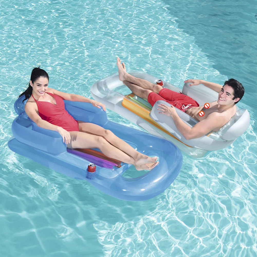 JOCESTYLE Inflatable Water Lounger Chair Floating Pool Seat With BackrestIntegrated
