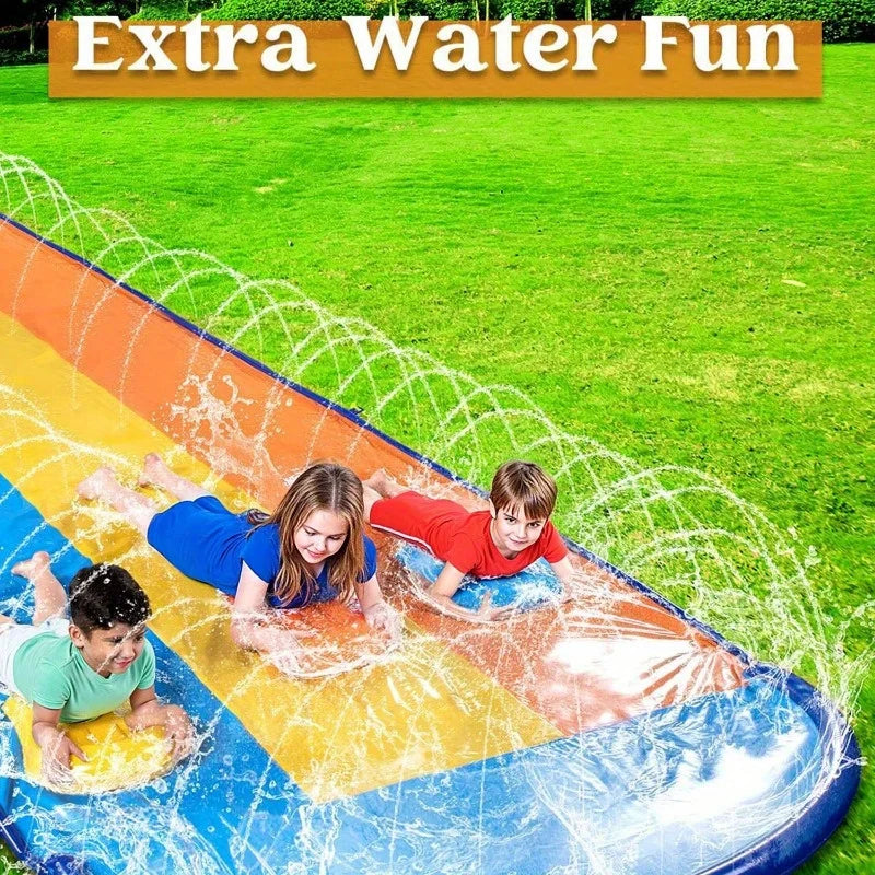 Joyfy Lawn Triple Water Slide With Built In Sprinkler