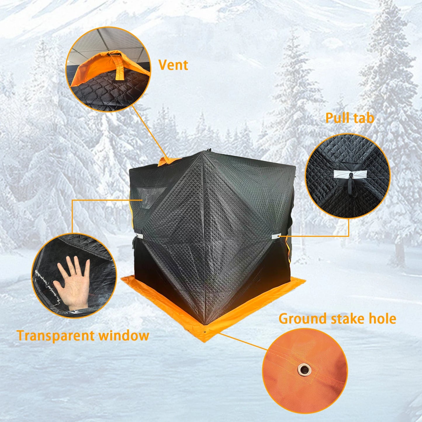 Pakicetus Portable Outdoor Ice Fishing Shelter With Windproof Windows