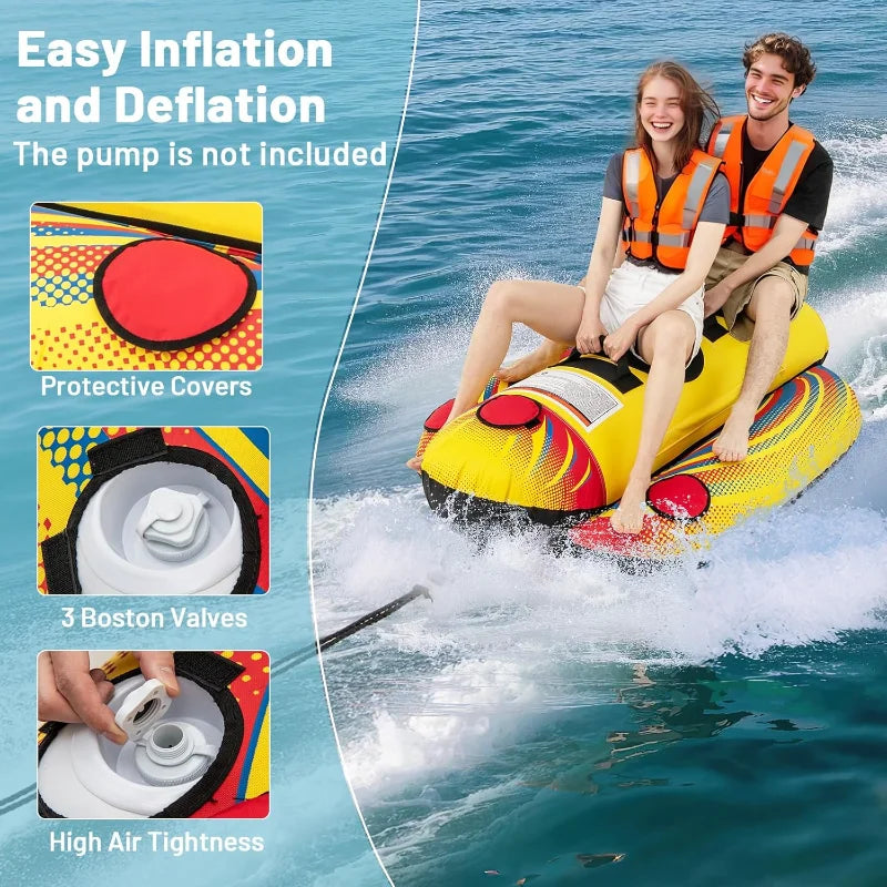Goplus Inflatable Towable Tube Banana Boat EVA Padded Seats