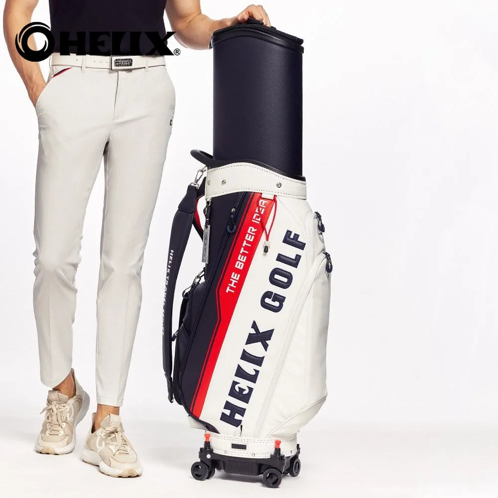 Helix Golf Bag With Wheels And Retractable Cover For Travel
