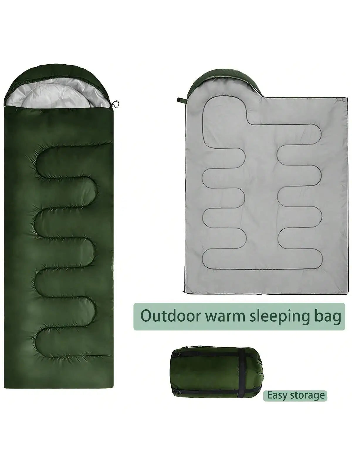 Camping Sleeping Bag Extended Thickened Warm Foldable For Outdoors