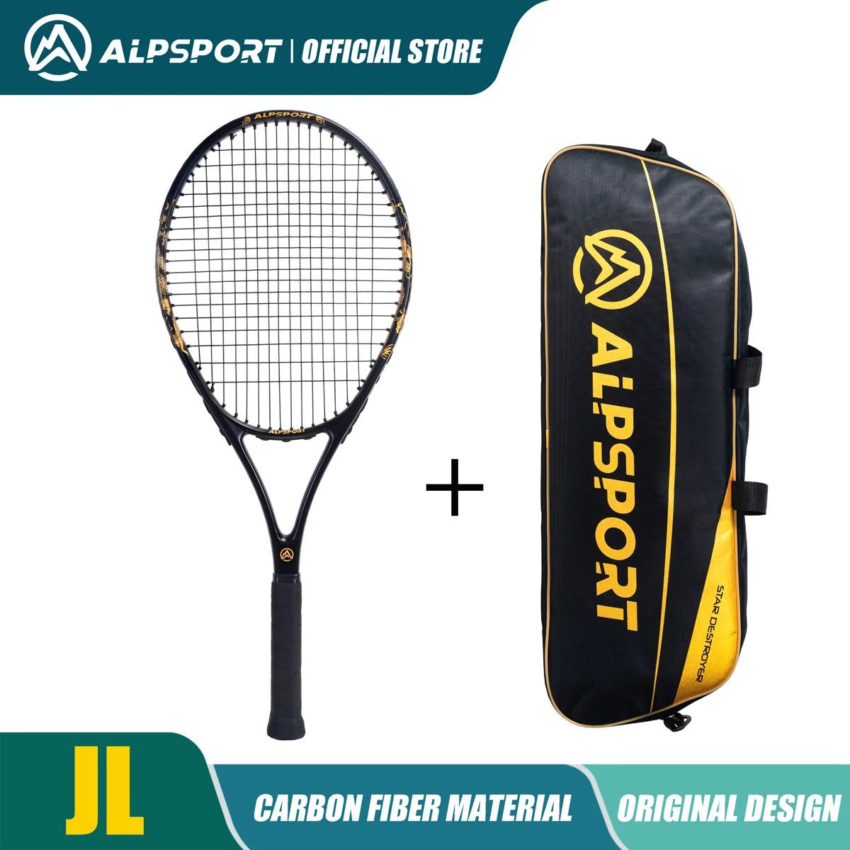 ALPSPORT JL Carbon Fiber Tennis Racket For Teens And Students