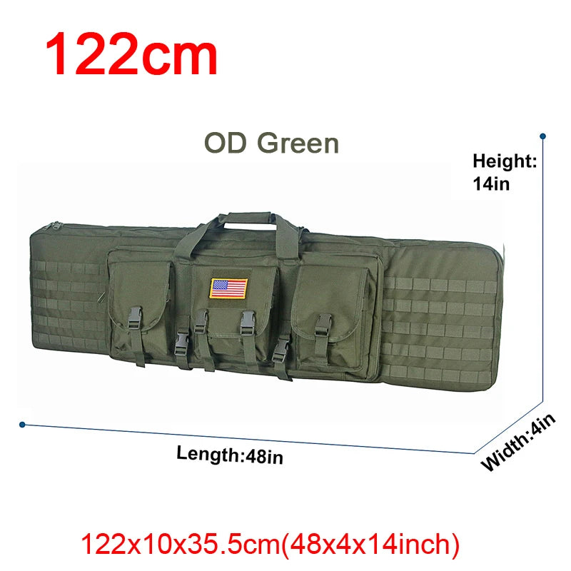 LQARMY Tactical Double Rifle Case Molle Rifle Bag Sniper Airsoft Gun Backpack Hunting