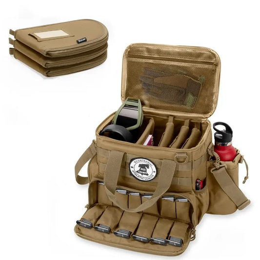 XMSJ Tactical Gun Range Bag With 12 Magazine Slots And Pistol Cases