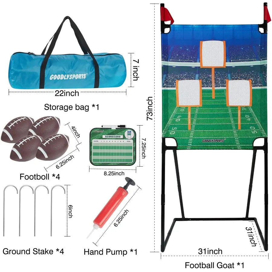 Football Toss Game With Inflatable Target Practice And Four Balls