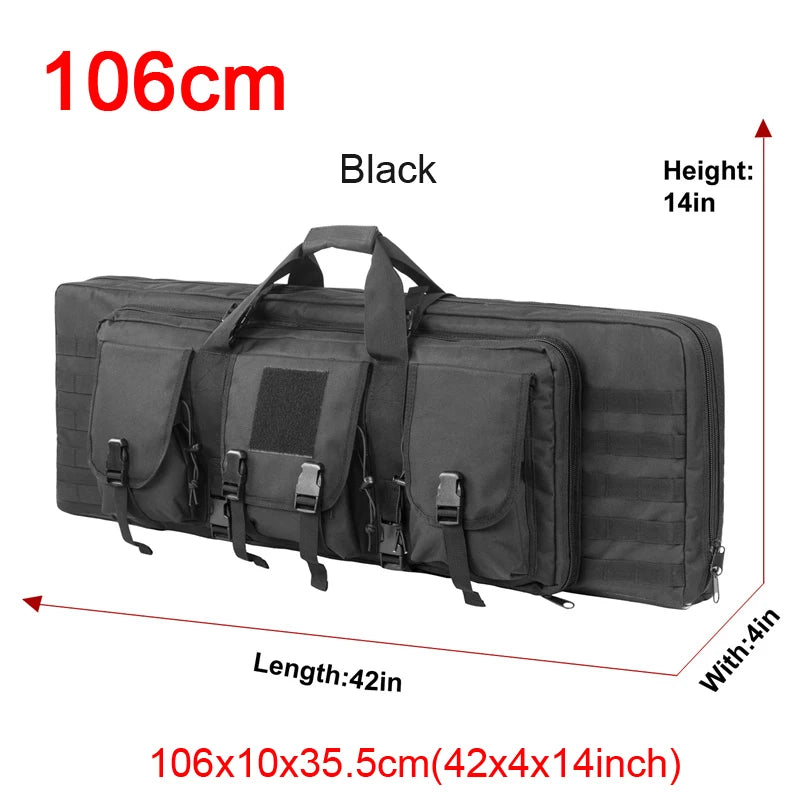 LQARMY Tactical Double Rifle Case Molle Rifle Bag Sniper Airsoft Gun Backpack Hunting