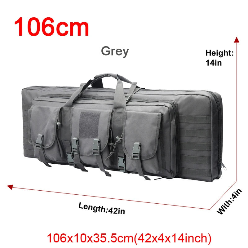 LQARMY Tactical Double Rifle Case Molle Rifle Bag Sniper Airsoft Gun Backpack Hunting