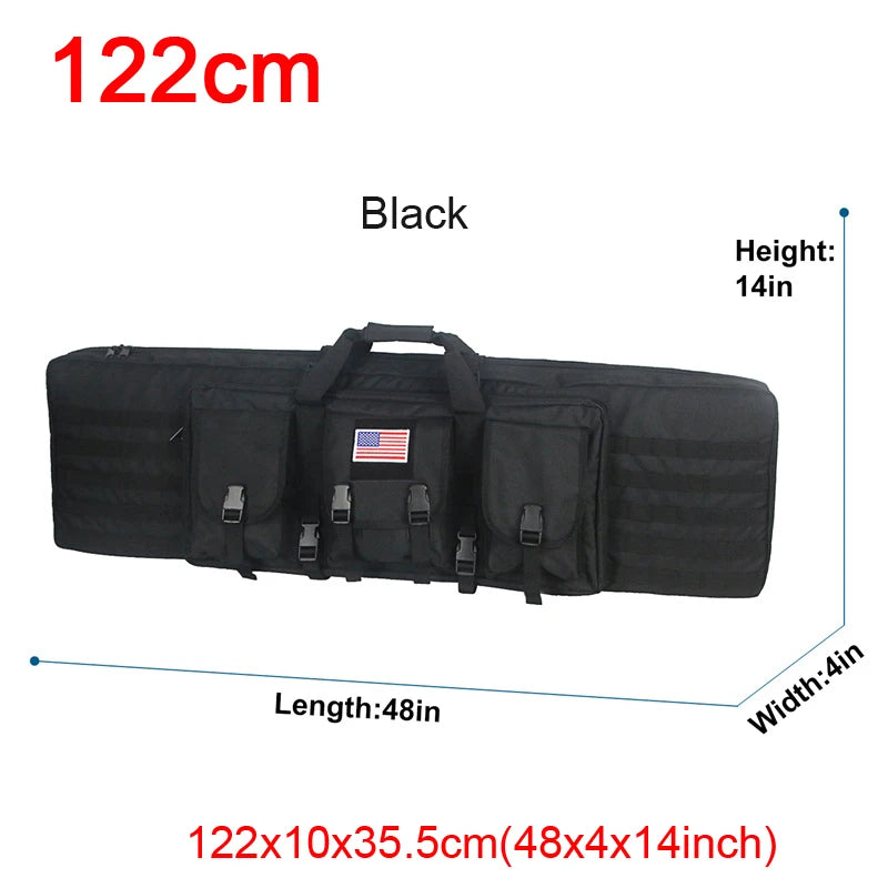 LQARMY Tactical Double Rifle Case Molle Rifle Bag Sniper Airsoft Gun Backpack Hunting