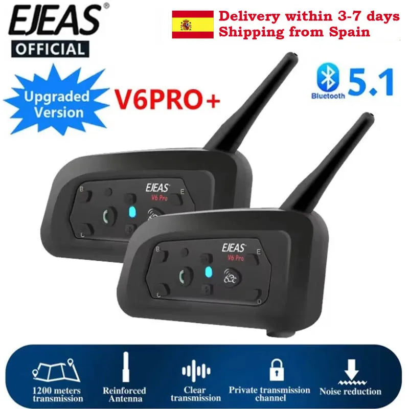 EJEAS V6PRO Plus Official Oversea Store 6 Riders Intercom