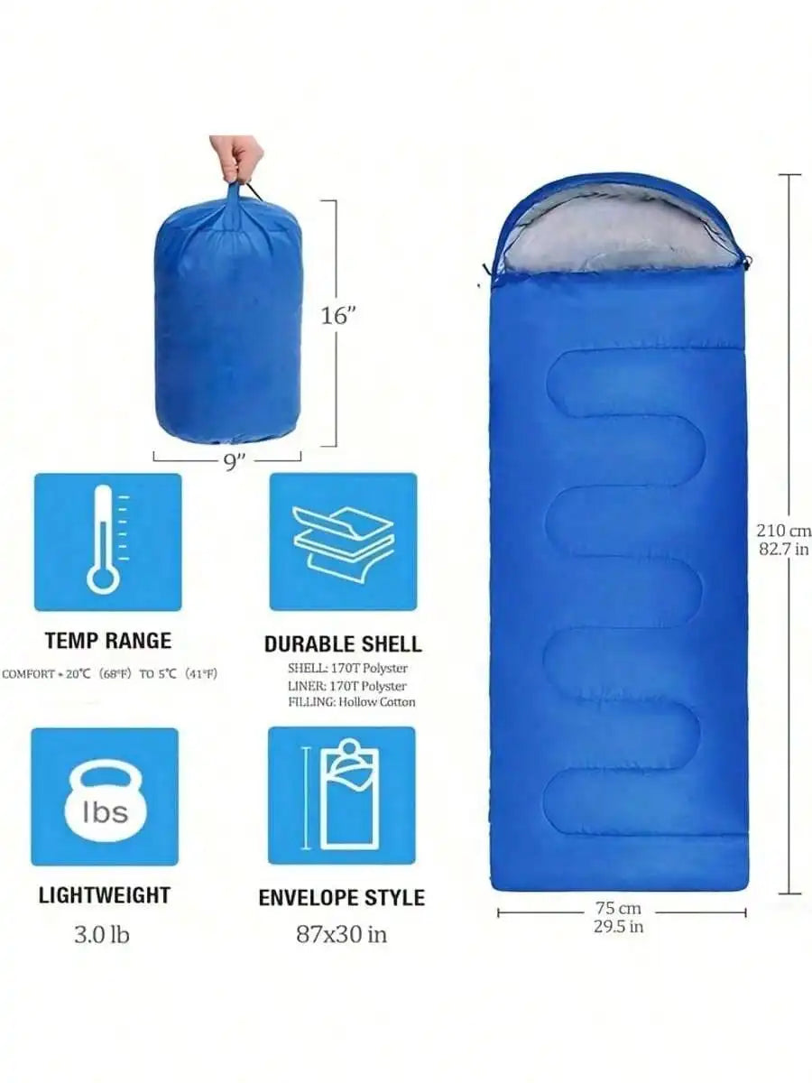 Camping Sleeping Bag Extended Thickened Warm Foldable For Outdoors