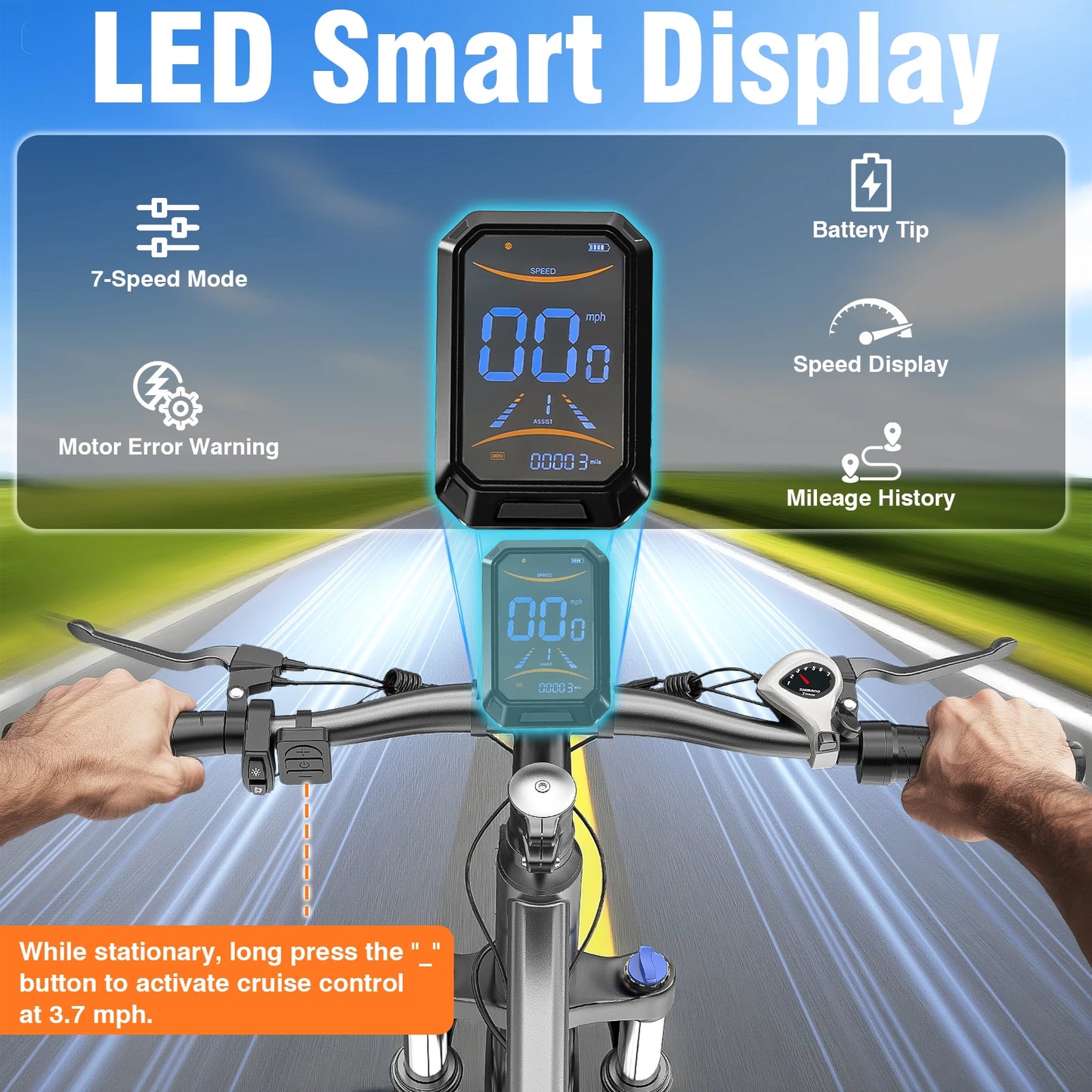 Electric Mountain Bike 500W Brushless Motor 23MPH All Terrain