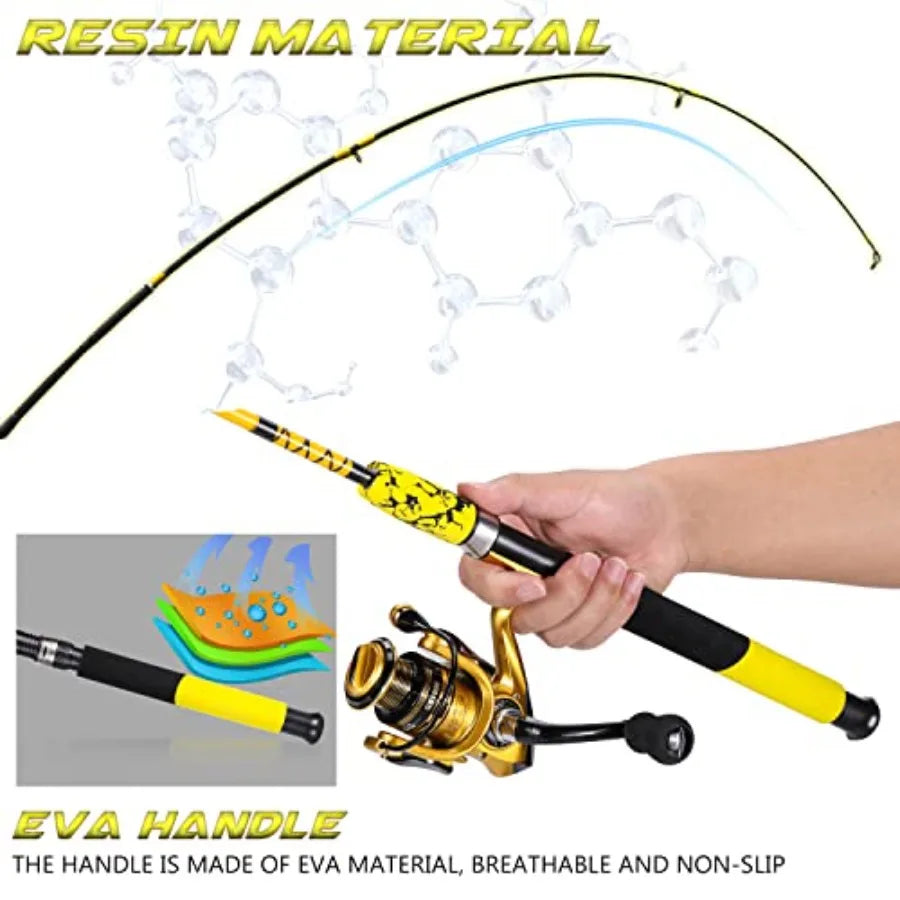 Hign-concerned Durable Spinning Reel And 2-Piece Fishing Rod Combo